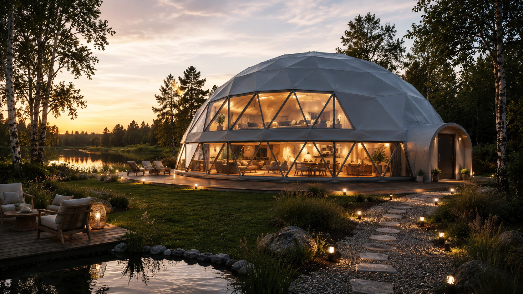 GEODOMAS 320 – Ø16 m kupolinė rezidencija arba luxury glamping vila